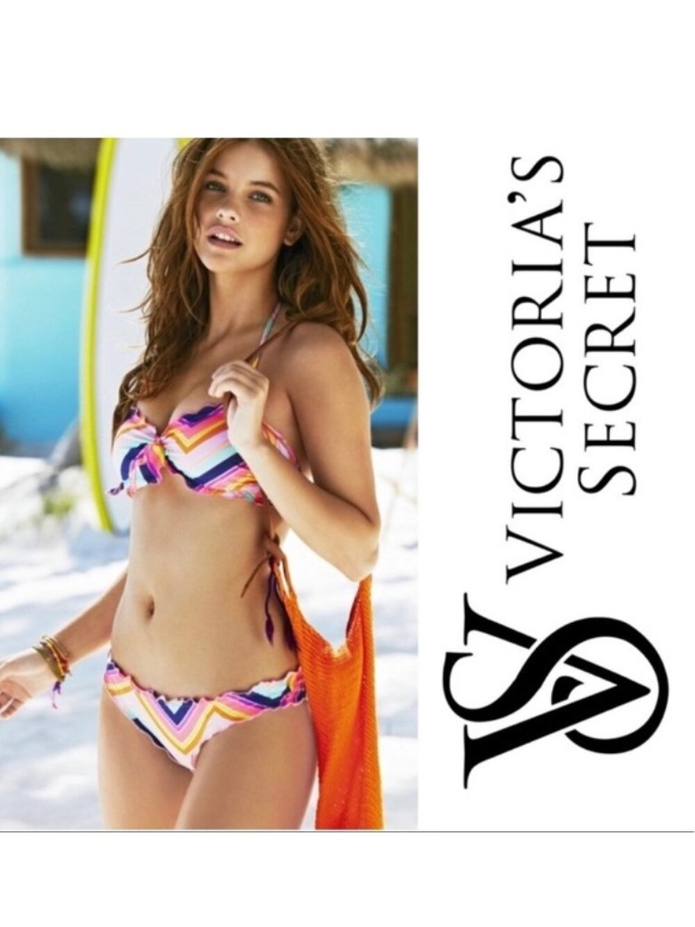 Victoria's Secret | Rainbow Chevron โThe Flirtโ Bandeau Bikini Top | Size Small